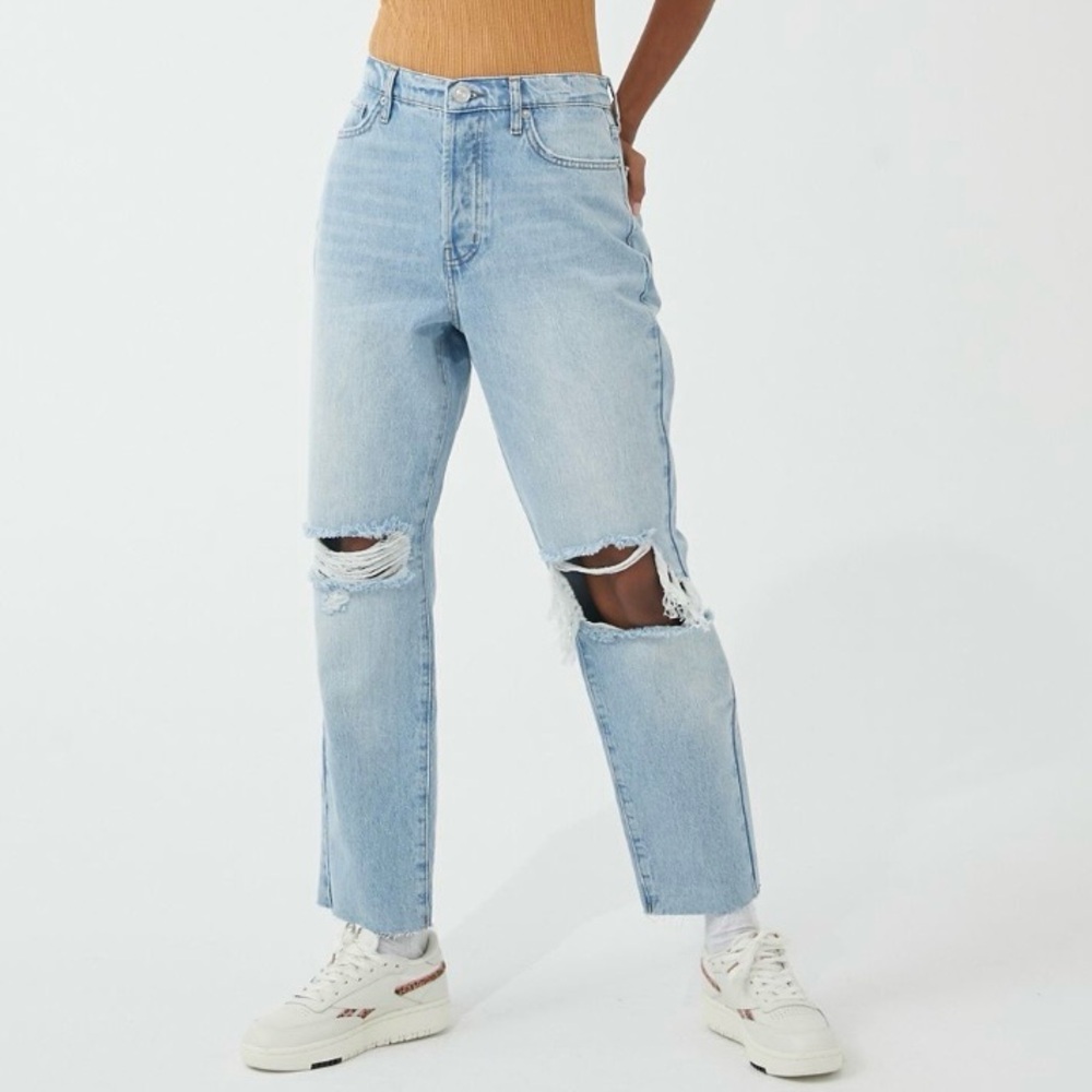 URBAN OUTFITTERS BDG High Rise Slim Straight Denim Jeans - Ripped Size 30